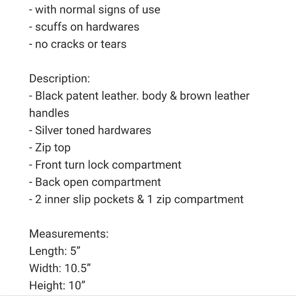 Authentic Preloved Coach F14663 Leah Patent Leather Tote - Picture 5 of 9